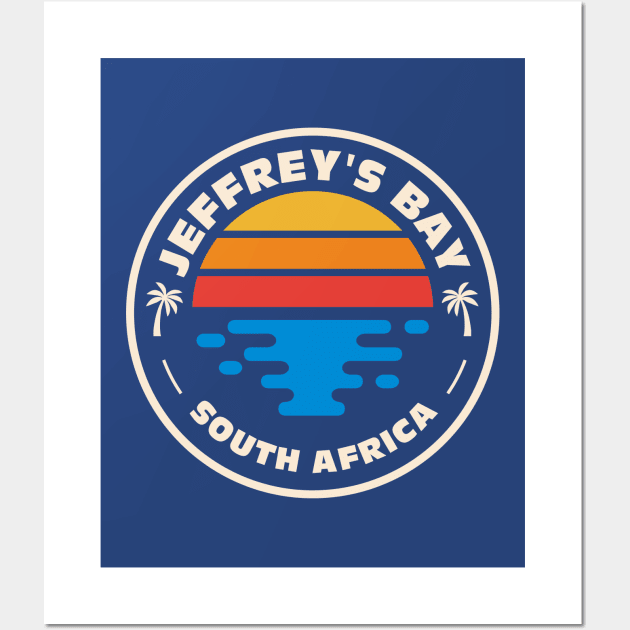 Retro Jeffrey's Bay South Africa Vintage Beach Surf Emblem Wall Art by Now Boarding